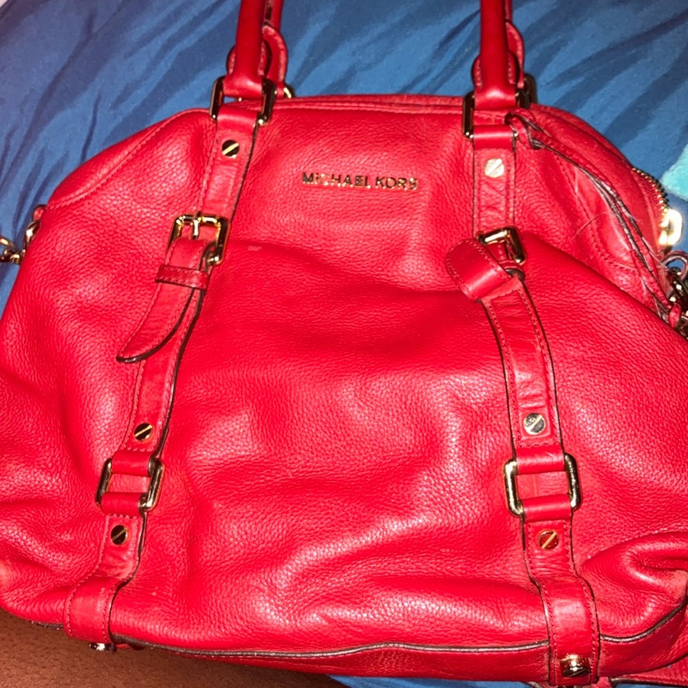 Michael Kors Red Leather Handbag
